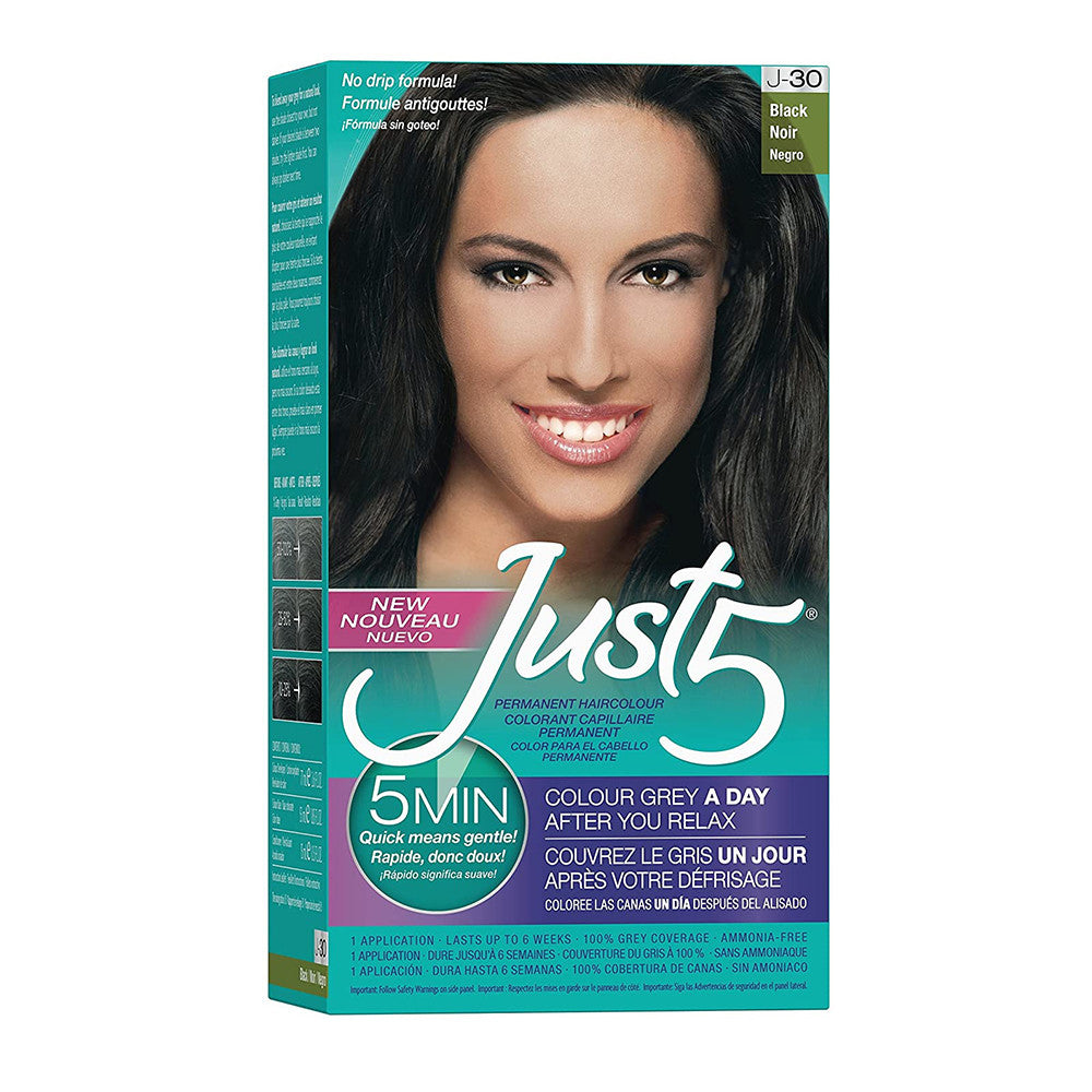 Just 5 Womens 5 Minute Permanent Hair Color, Black Noir, J-30, 1 Ea